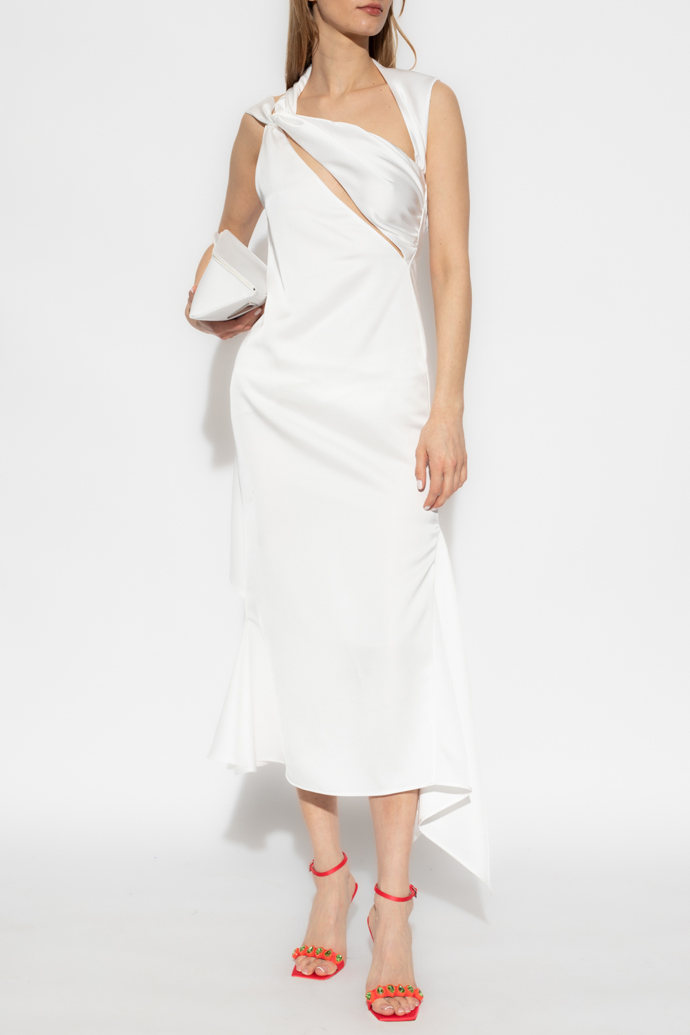 White Sam asymmetrical dress Straight The Attico IetpShops